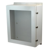 AMEC363012TW | 36 x 30 x 12 Fiberglass enclosure with hinged window cover and snap latch