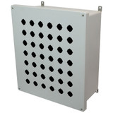 AM1868P42 | 18 x 16 x 8 Fiberglass enclosure with 4-screw lift-off cover and 42 pushbutton holes