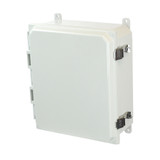 AMP1204L | Allied Moulded Products 12 x 10 x 4 Polycarbonate enclosure with hinged cover and snap latch