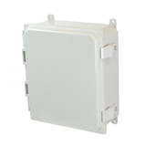AMP1204NL Allied Moulded Products 12in x 10in x 4in Polycarbonate enclosure with hinged cover and nonmetal snap latch