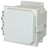 AMU664NLF | 6 x 6 x 4 Fiberglass enclosure with hinged cover and nonmetal snap latch