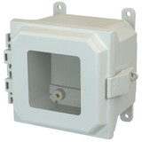 AMU664NLW | 6 x 6 x 4 Fiberglass enclosure with hinged window cover and nonmetal snap latch