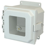 AMU664NLWF | 6 x 6 x 4 Fiberglass enclosure with hinged window cover and nonmetal snap latch
