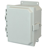 AMU864NLF | 8 x 6 x 4 Fiberglass enclosure with hinged cover and nonmetal snap latch