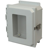 AMU864TWF | 8 x 6 x 4 Fiberglass enclosure with hinged window cover and twist latch