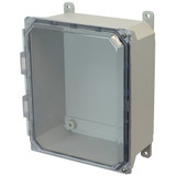 AMU864CCH | 8 x 6 x 4 Fiberglass enclosure with 2-screw hinged clear cover