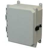 AMU1084L | 10 x 8 x 4 Fiberglass enclosure with hinged cover and snap latch