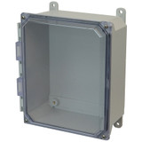 AMU1084CC | 10 x 8 x 4 Fiberglass enclosure with 4-screw lift-off clear cover