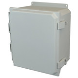 AMU1648NLF | 16 x 14 x 8 Fiberglass enclosure with hinged cover and nonmetal snap latch