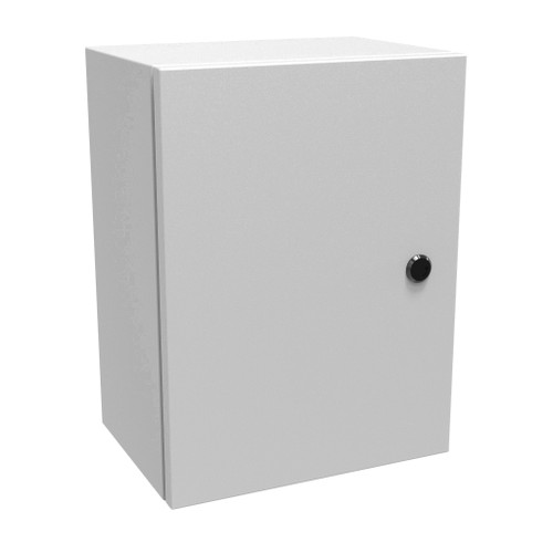EN4SD16128LG Hammond Manufacturing 16in x 12in x 8in Type 4 Mild Steel Enclosure with Hinged Cover and Quarter Turn Latch