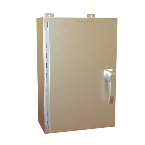 HW36308SSHK | Hammond Manufacturing 36 x 30 x 8 Stainless steel enclosure with hinged door and handle