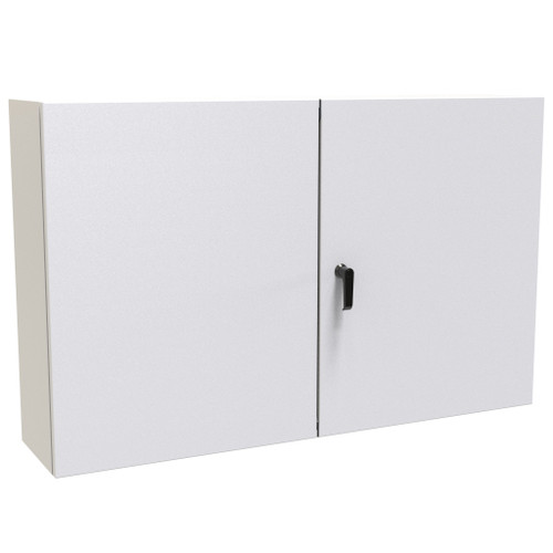 EN4TD304810LG Hammond Manufacturing 30in x 48in x 10in Type 12 Mild Steel Enclosure with 2 Doors and Handle with 3-Point Latch