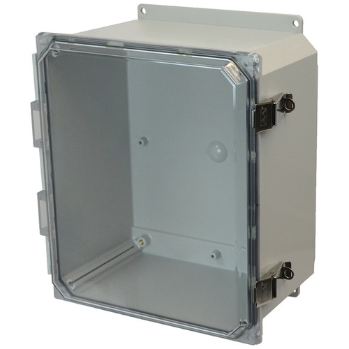 PCJ14126CCLF | Hammond Manufacturing 14 x 12 x 6 Hinged Metal Snap Latch Clear Junction Box Cover