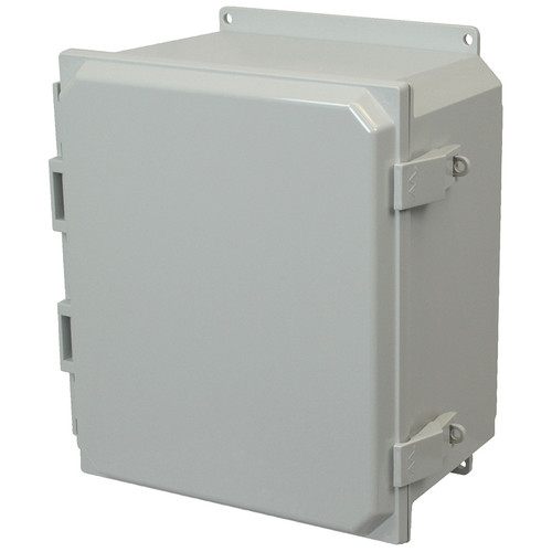 PCJ14126NLF | Hammond Manufacturing 14 x 12 x 6 Polycarbonate enclosure with hinged cover and nonmetal snap latch