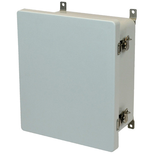 PJ12106T Hammond Manufacturing 12in x 10in x 6in Fiberglass Enclosure with Hinged Cover and Stainless-Steel Twist Latch