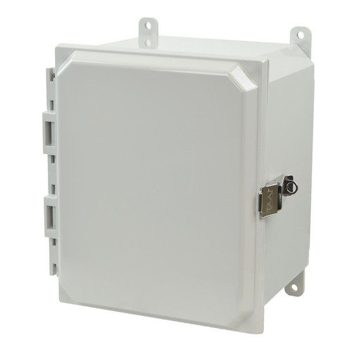 AMP1086L | Allied Moulded Products 10 x 8 x 6 Polycarbonate enclosure with hinged cover and snap latch