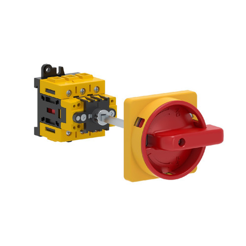 MSW 40 B-3 H Weg Red and Yellow Rotary Disconnector with Handle and Shaft (40A, 3P)