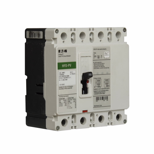 FDPV4100KW | Eaton FD PV MC SWITCH, 1000 VDC, 4P, 100A, W/O COLLAS