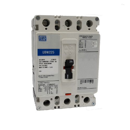 UBW225N-FTU15-3A | Weg Circuit Breaker (15 Amps, 35 kAIC, 3P)