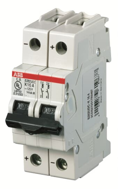 S202UDC-K10 | ABB Miniature Circuit Breaker (K, 10A, 2P)