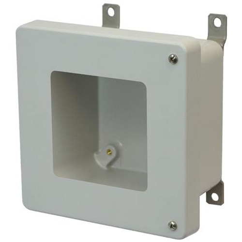 AM664HW | 6 x 6 x 4 Fiberglass enclosure with 2-screw hinged window cover