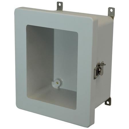 AM864TW Allied Moulded Products 8 x 6 x 4 Fiberglass enclosure with hinged window cover and twist latch