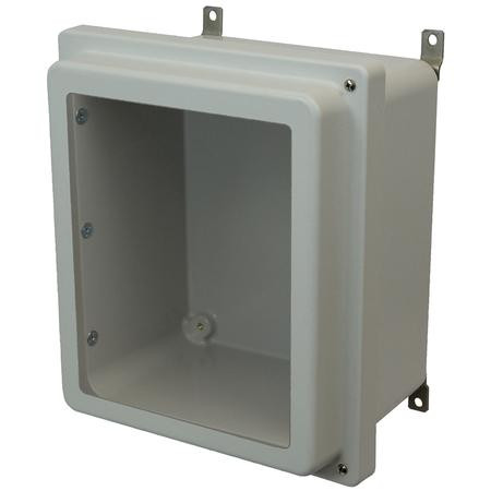 AM1206RHW Allied Moulded Products 12 x 10 x 6 Fiberglass enclosure with raised 2-screw hinged window cover