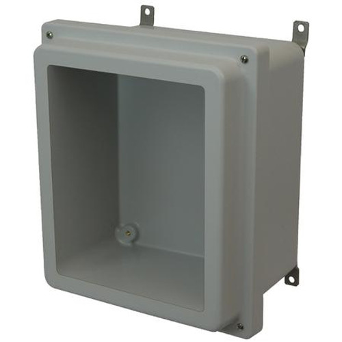 AM1648RW | 16 x 14 x 8 Fiberglass enclosure with raised 4-screw lift-off window cover