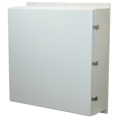 AM363612L Allied Moulded Products 36in x 36in x 12in Fiberglass Enclosure with Hinged Cover and Stainless-Steel Snap Latches
