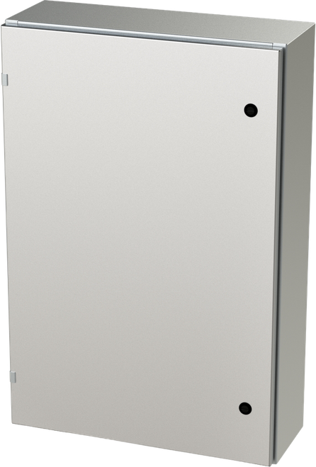 SCE-36EL2408SSLP Saginaw Control and Engineering 36in x 24in x 8in Stainless Steel Enclosure with Hinged Cover and Quarter Turn Latches