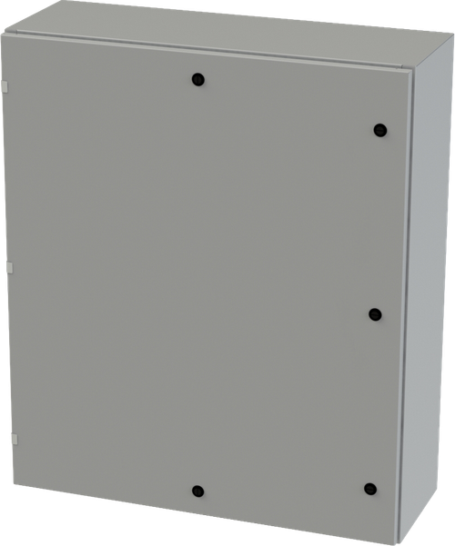 SCE-42EL3612LP Saginaw Control and Engineering 42in x 36in x 12in Carbon Steel Enclosure with Hinged Cover and Quarter Turn Latches