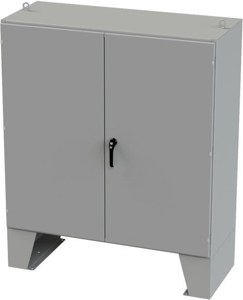 SCE-606024LP Saginaw Control and Engineering 60in x 60in x 24in Carbon steel enclosure with 2 doors and 3-point latching handle