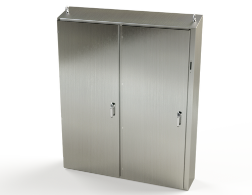 SCE-72XEL6112SSST | Saginaw Control & Engineering 72 x 61 x 12 S.S. 2DR XEL Sloping Top Enclosure