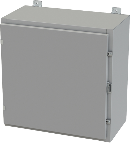 SCE-24H2412LP Saginaw Control and Engineering 24in x 24in x 12in Type 4 Carbon Steel Enclosure with Hinged Cover and Hasp and Staple