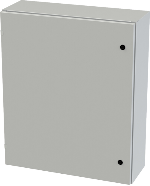 SCE-36EL3010LPLG Saginaw Control and Engineering 36in x 30in x 10in Carbon Steel Enclosure with Hinged Cover and Quarter Turn Latches