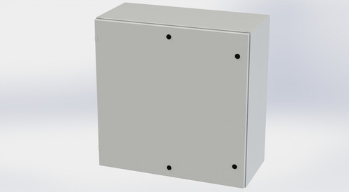 SCE-36EL3616LPLG Saginaw Control and Engineering 36 x 36 x 16 Carbon Steel Enclosure with Hinged Cover and Quarter Turn Latches