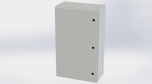 SCE-40EL2412LPLG Saginaw Control and Engineering 40 x 24 x 12 Carbon Steel Enclosure with Hinged Cover and Quarter Turn Latches