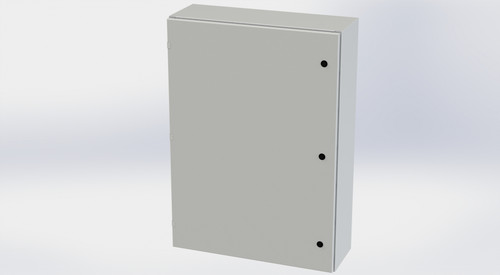 SCE-42EL3010LPLG Saginaw Control and Engineering 42 x 30 x 10 Carbon Steel Enclosure with Hinged Cover and Quarter Turn Latches