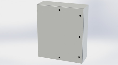 SCE-42EL3612LPLG Saginaw Control and Engineering 42 x 36 x 12 Carbon Steel Enclosure with Hinged Cover and Quarter Turn Latches