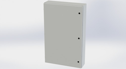 SCE-48EL3008LPLG Saginaw Control and Engineering 48 x 30 x 8 Carbon Steel Enclosure with Hinged Cover and Quarter Turn Latches