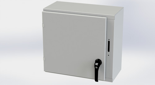 SCE-20XEL2110LPLG Saginaw Control and Engineering 20 x 21.38 x 10 XEL Carbon Steel Disconnect Enclosure with Hinged Cover and 2-Point Latching Mechanism