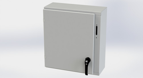 SCE-24XEL2108LPLG Saginaw Control and Engineering 24 x 21.38 x 8 Carbon Steel Disconnect Enclosure with Hinged Cover and 2-Point Latching Mechanism