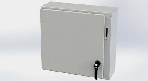 SCE-24XEL2508LPLG Saginaw Control and Engineering 24 x 25.375 x 8 Carbon Steel Disconnect Enclosure with Hinged Cover and 2-Point Latching Mechanism