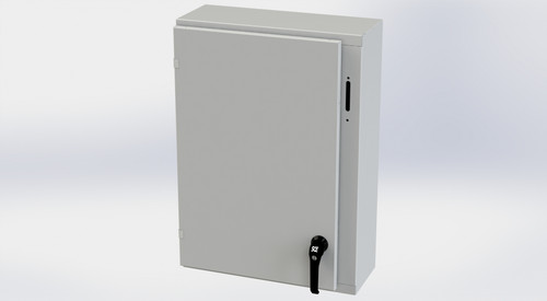 SCE-30XEL2108LPLG Saginaw Control and Engineering 30 x 21.375 x 8 Carbon Steel Disconnect Enclosure with Hinged Cover and 2-Point Latching Mechanism