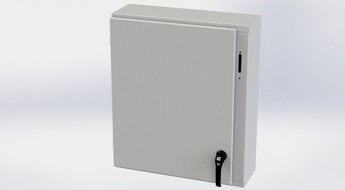 SCE-30XEL2508LPLG Saginaw Control and Engineering 30 x 25.375 x 8 Carbon Steel Disconnect Enclosure with Hinged Cover and 2-Point Latching Mechanism