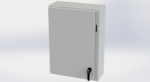 SCE-36XEL2510LPLG Saginaw Control and Engineering 36 x 25.375 x 10 Carbon Steel Disconnect Enclosure with Hinged Cover and 2-Point Latching Mechanism