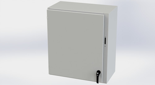 SCE-36XEL3116LPLG Saginaw Control and Engineering 36 x 31.38 x 16 Carbon Steel Disconnect Enclosure with Hinged Cover and 2-Point Latching Mechanism