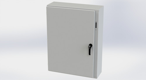 SCE-42XEL3110LPLG Saginaw Control and Engineering 42 x 31.38 x 10 Carbon Steel Disconnect Enclosure with Hinged Cover and 3-Point Latching Mechanism