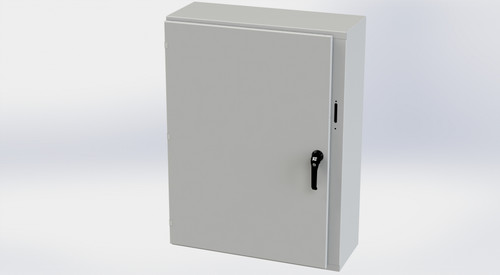 SCE-42XEL3112LPLG Saginaw Control and Engineering 42 x 31.375 x 12 Carbon Steel Disconnect Enclosure with Hinged Cover and 3-Point Latching Mechanism