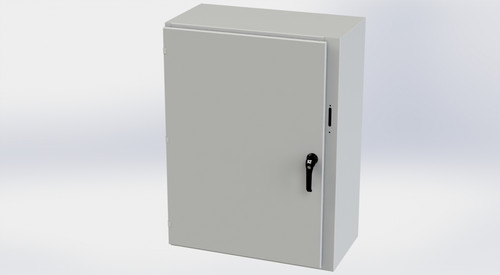SCE-42XEL3116LPLG Saginaw Control and Engineering 42 x 31.375 x 16 Carbon Steel Disconnect Enclosure with Hinged Cover and 3-Point Latching Mechanism